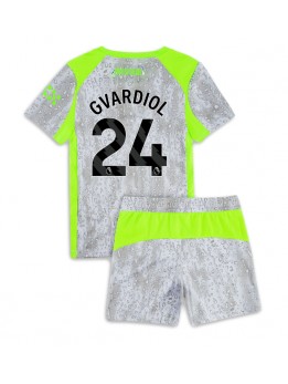 Billige Manchester City Josko Gvardiol #24 Tredjedraktsett Barn 2025-26 Kortermet (+ Korte bukser)